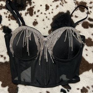 Corset Rhinestone Crop Top
